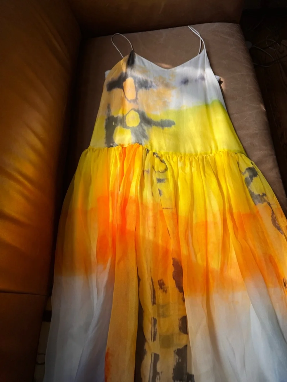 Angel Chen Tie Dye silk runway watercolor Midi Shanghai Spring 2022 collection - Picture 3 of 17